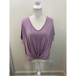 Lavender Field Short Sleeve Top Knotted Waist Size Large